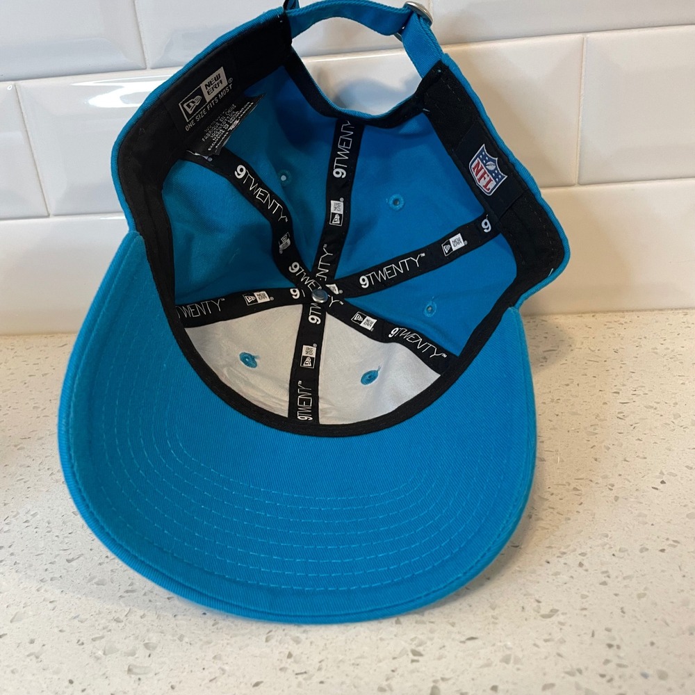 New Era 9TWENTY Carolina Panthers NFL Adjustable Strapback Hat Blue Dad Cap - Picture 3 of 4